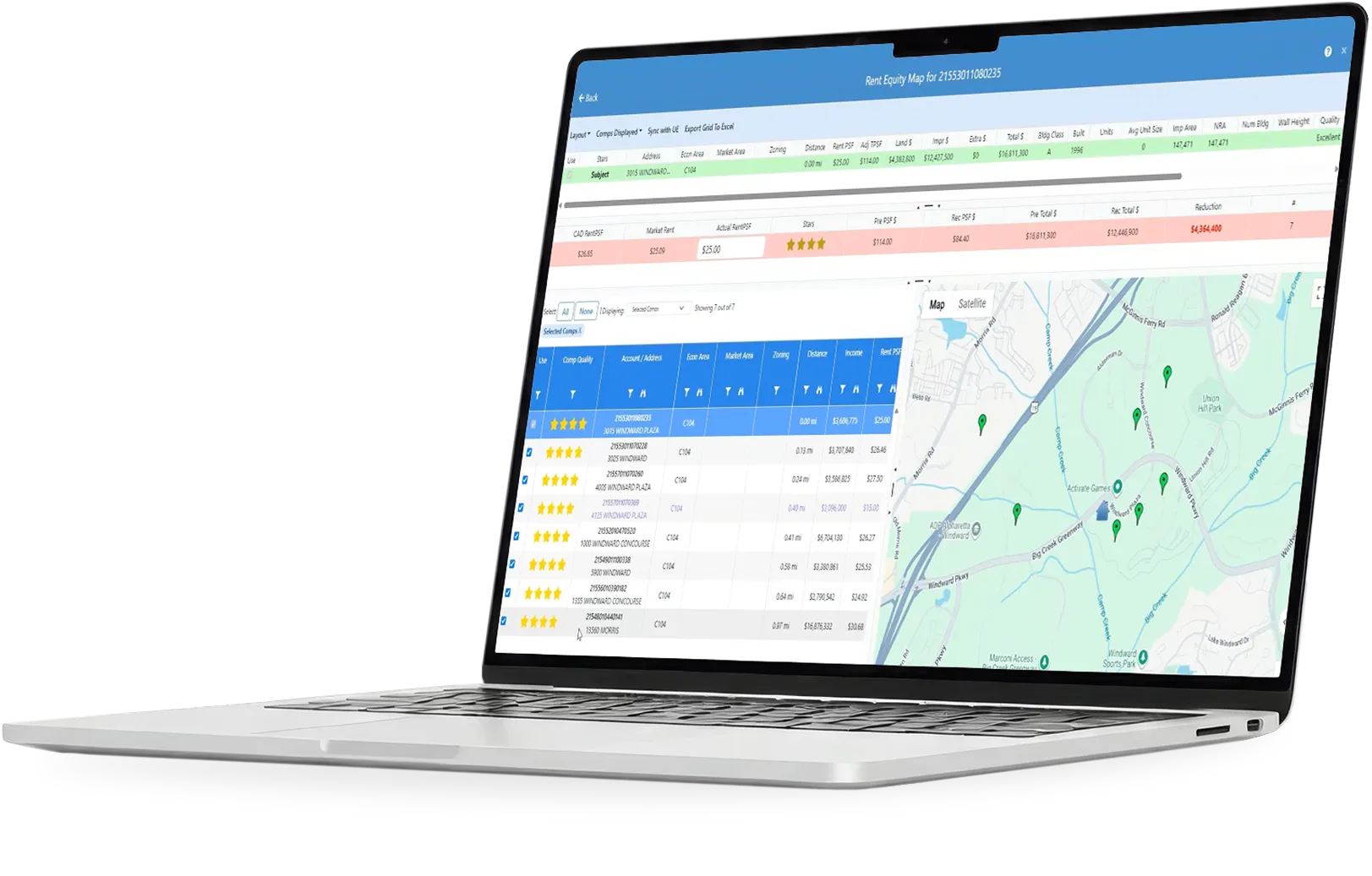 Property Data Cloud platform on a laptop